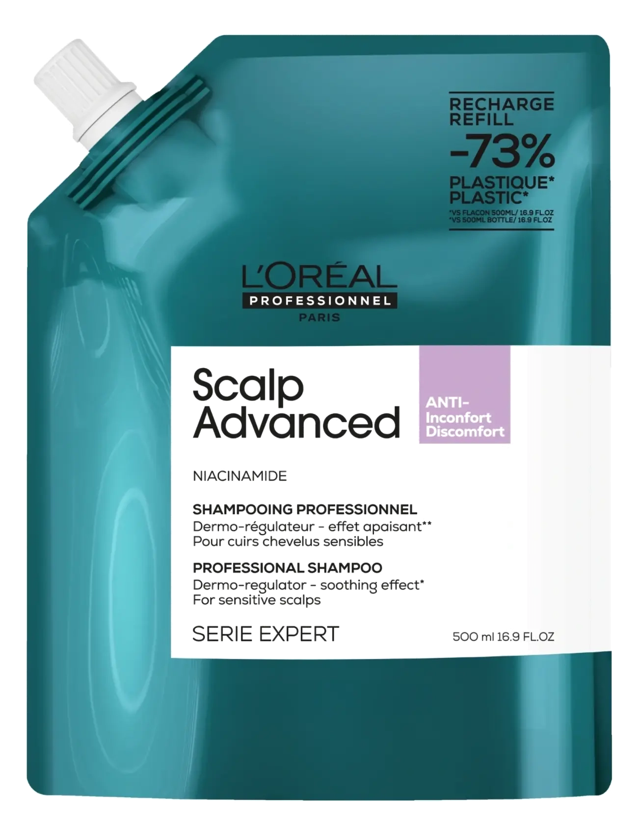 L'Oréal Professionnel L'Oréal Professionnel Scalp Advanced Anti-Discomfort Shampoo 500ml Refill - Beauty refill - CLEAR / undefined