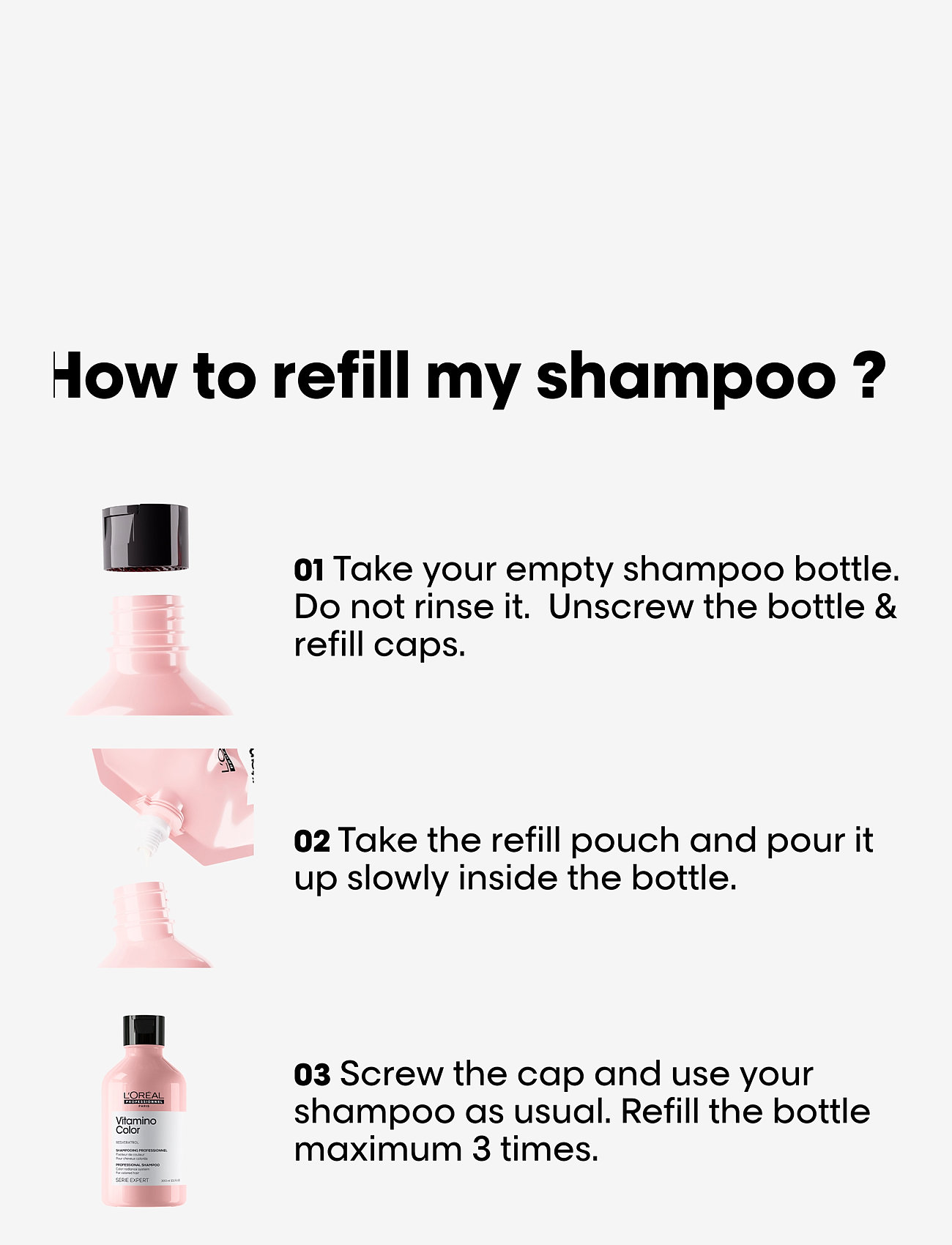 L'Oréal Professionnel - Vitamino Color Shampoo Refill - hair care refills - clear - 2