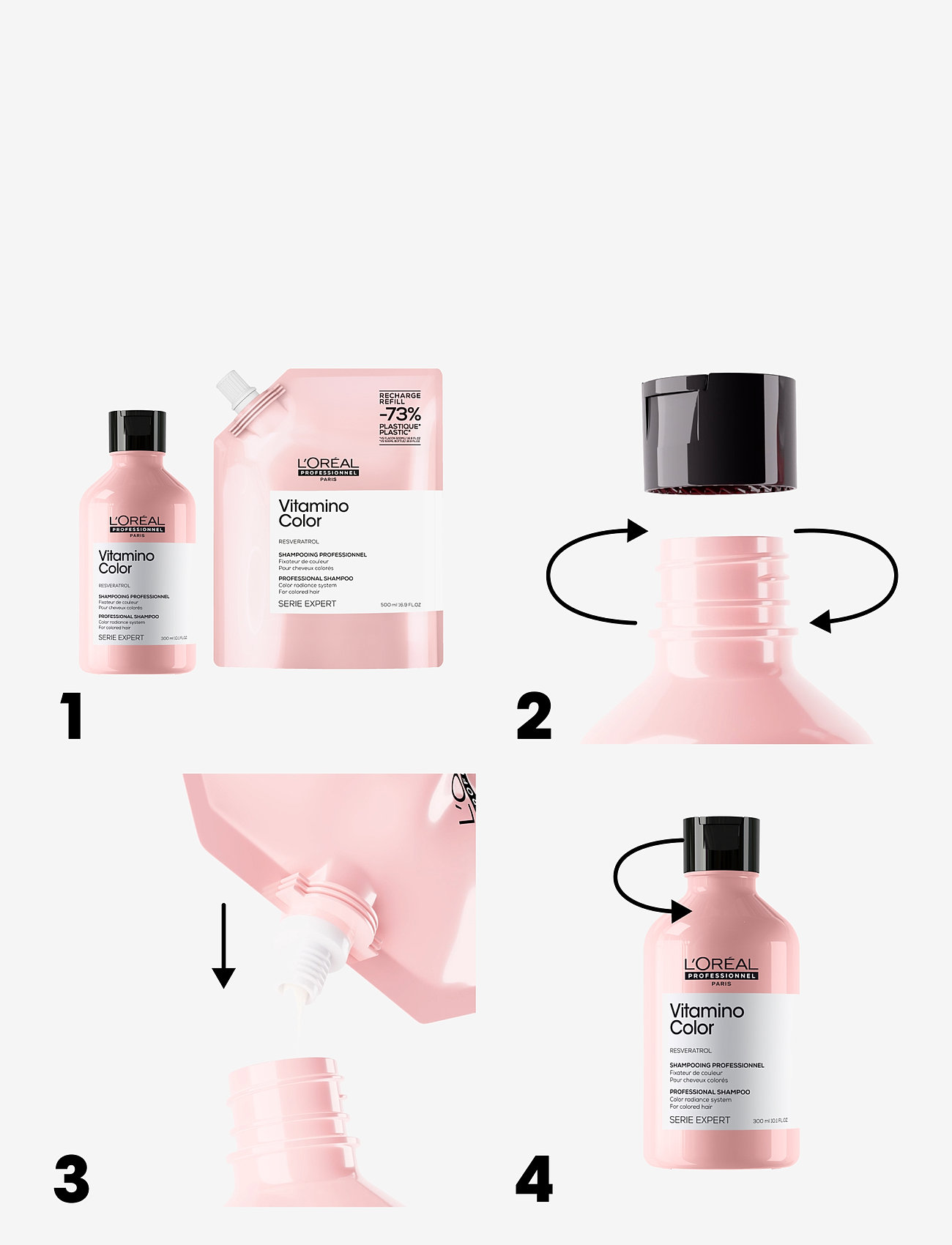 L'Oréal Professionnel - Vitamino Color Shampoo Refill - hair care refills - clear - 3