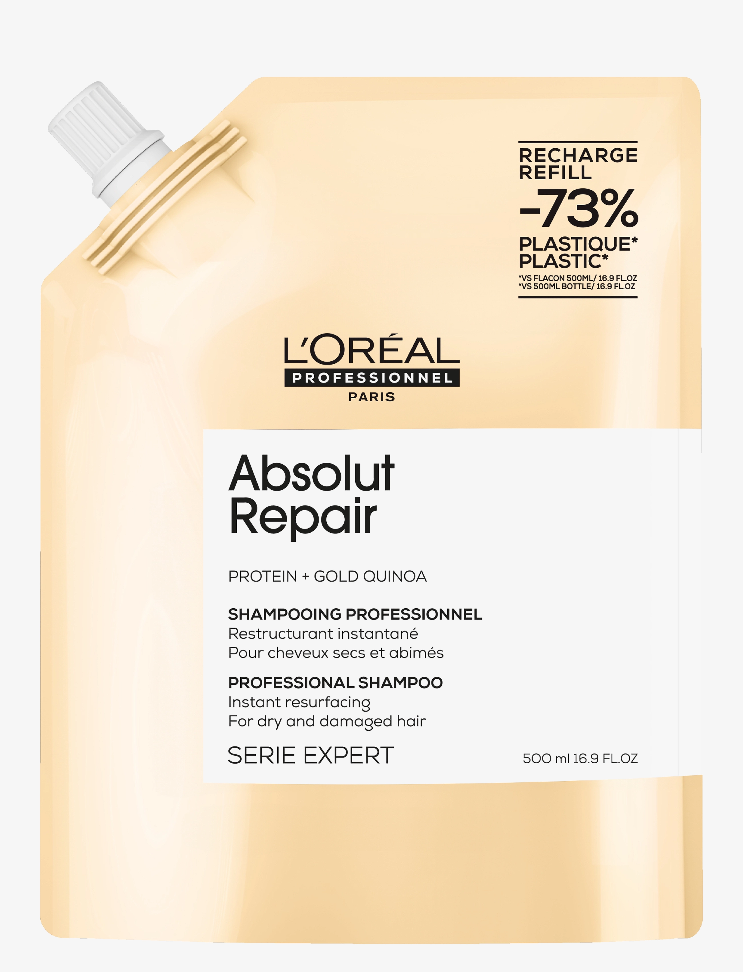 L'Oréal Professionnel Absolut Repair Gold Shampoo Refill 500Ml, Shampoo, Nude, Str: 500 ML