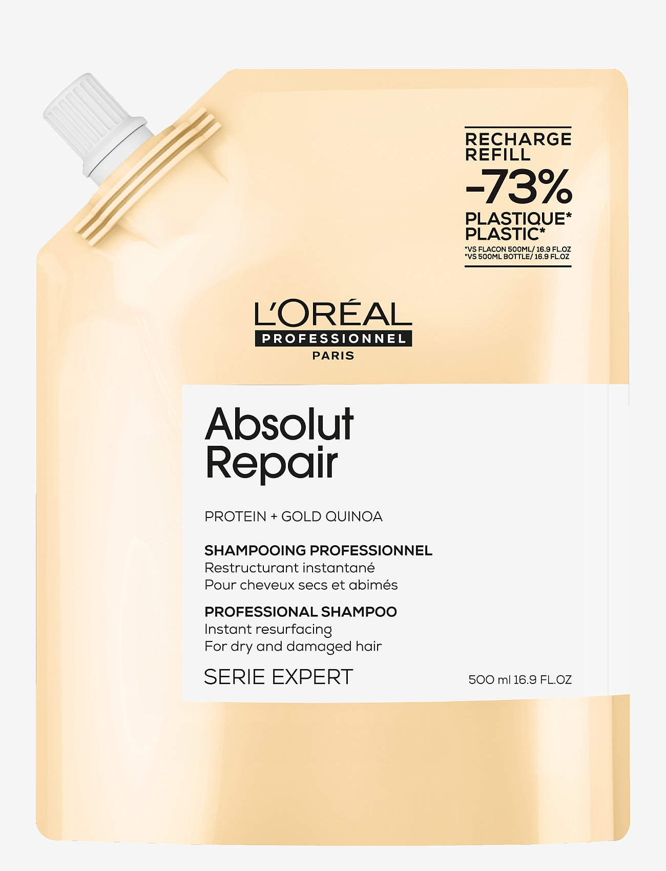 L'Oréal Professionnel - L'Oréal Professionnel Absolut Repair Gold Shampoo Refill 500ml - hair care refills - clear - 0