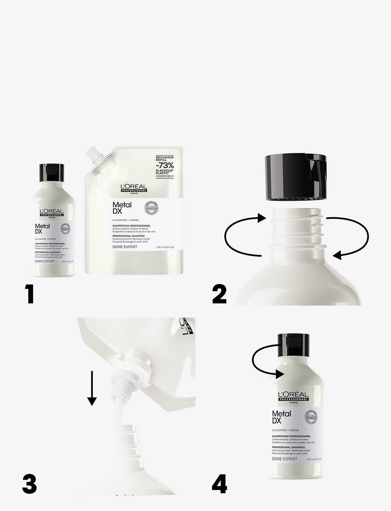 L'Oréal Professionnel - Metal DX Shampoo Refill - laveste priser - clear - 3