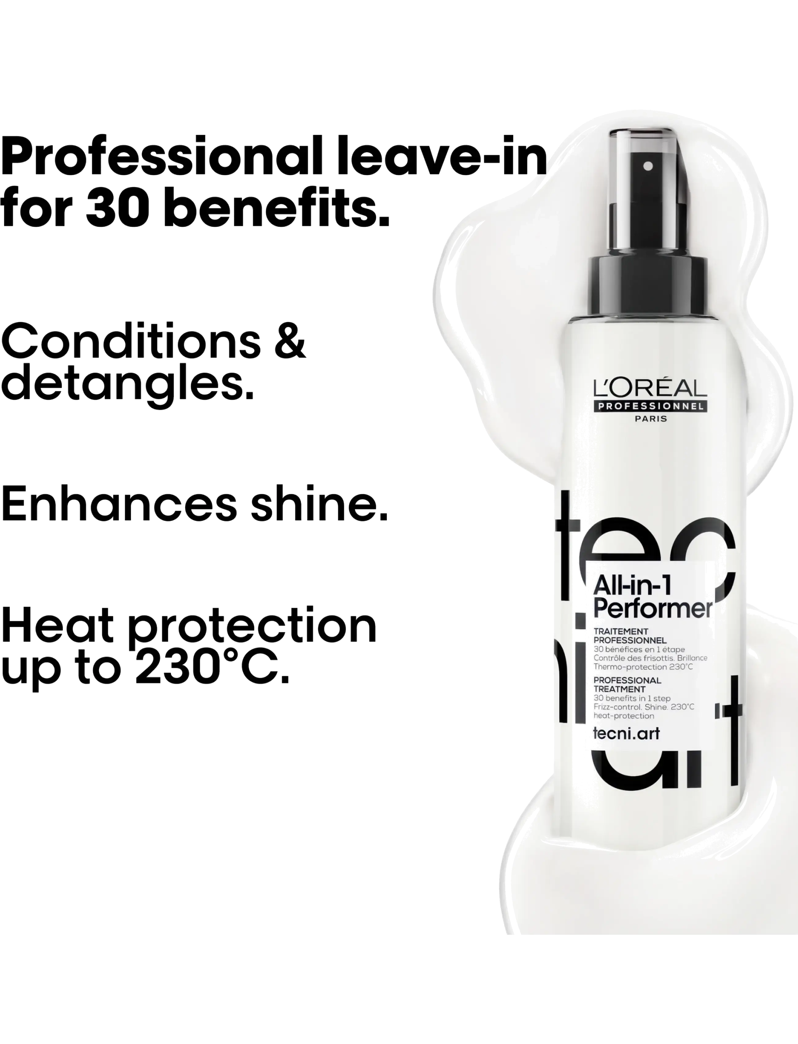 L'Oréal Professionnel - L'Oréal Professionnel Tecni.art All-in-1 Performer Styling Treatment 190 ml - shine spray - clear - 1