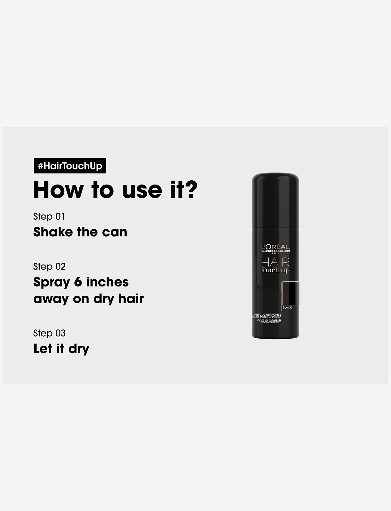 L'Oréal Professionnel - L'Oréal Professionnel Hair Touch Up Black - hårspray - clear - 2