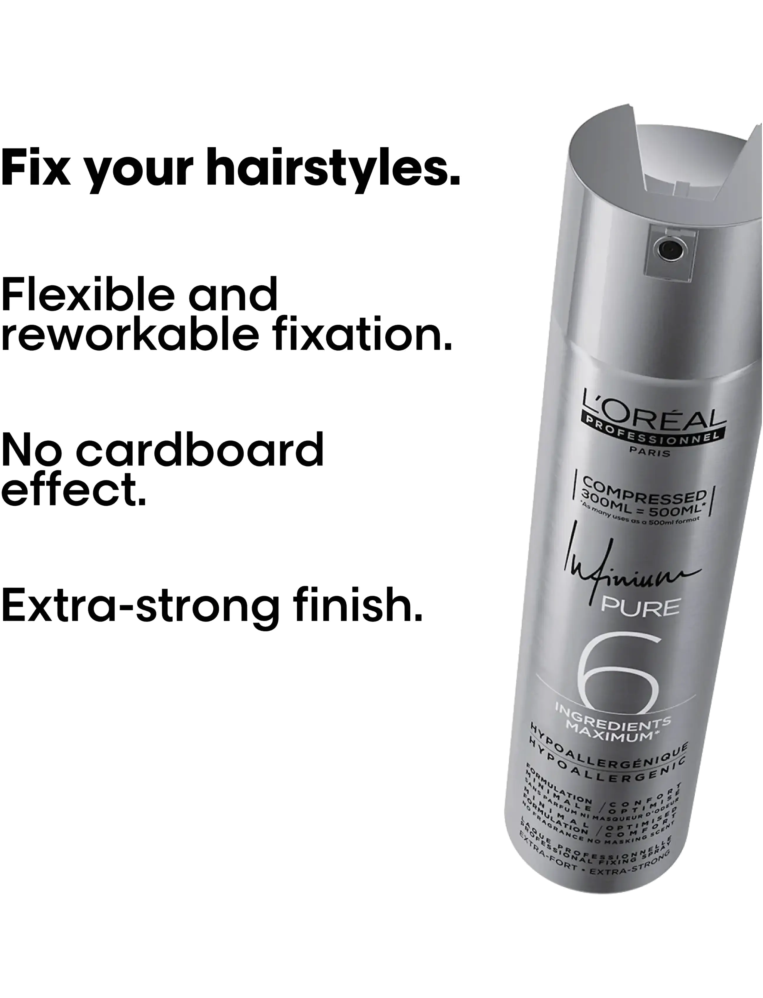L'Oréal Professionnel - L'Oréal Professionnel Infinium Xtra Strong No Perf - hårspray - clear - 2