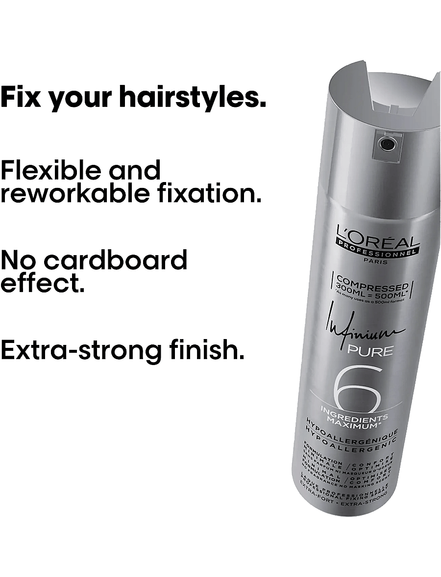 L'Oréal Professionnel - L'Oréal Professionnel Infinium Xtra Strong No Perf - hårspray - clear - 2
