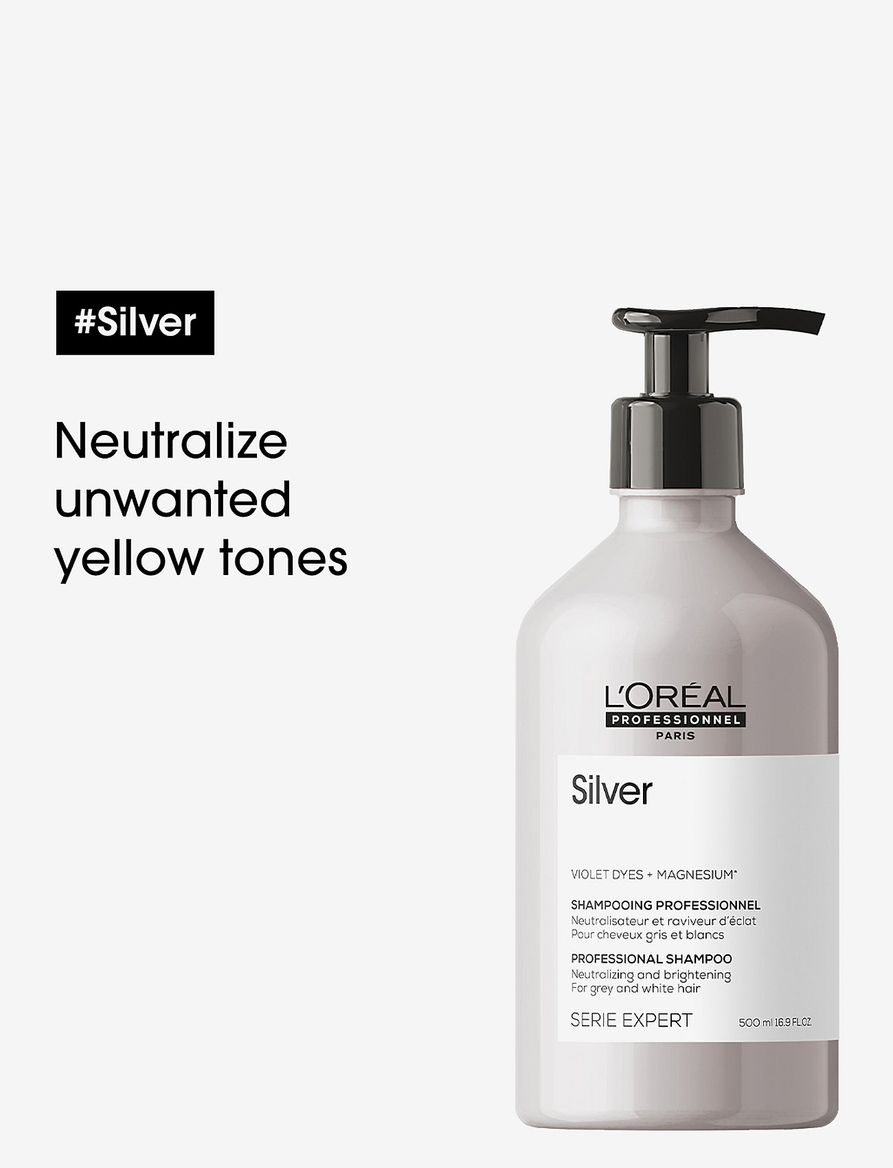 L'Oréal Professionnel - L'Oréal Professionnel Silver Shampoo 500ml - hopeashampoot - no colour - 2