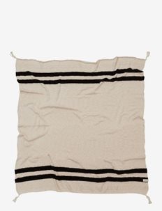 Knitted blanket Stripes Natural-Black, Lorena Canals