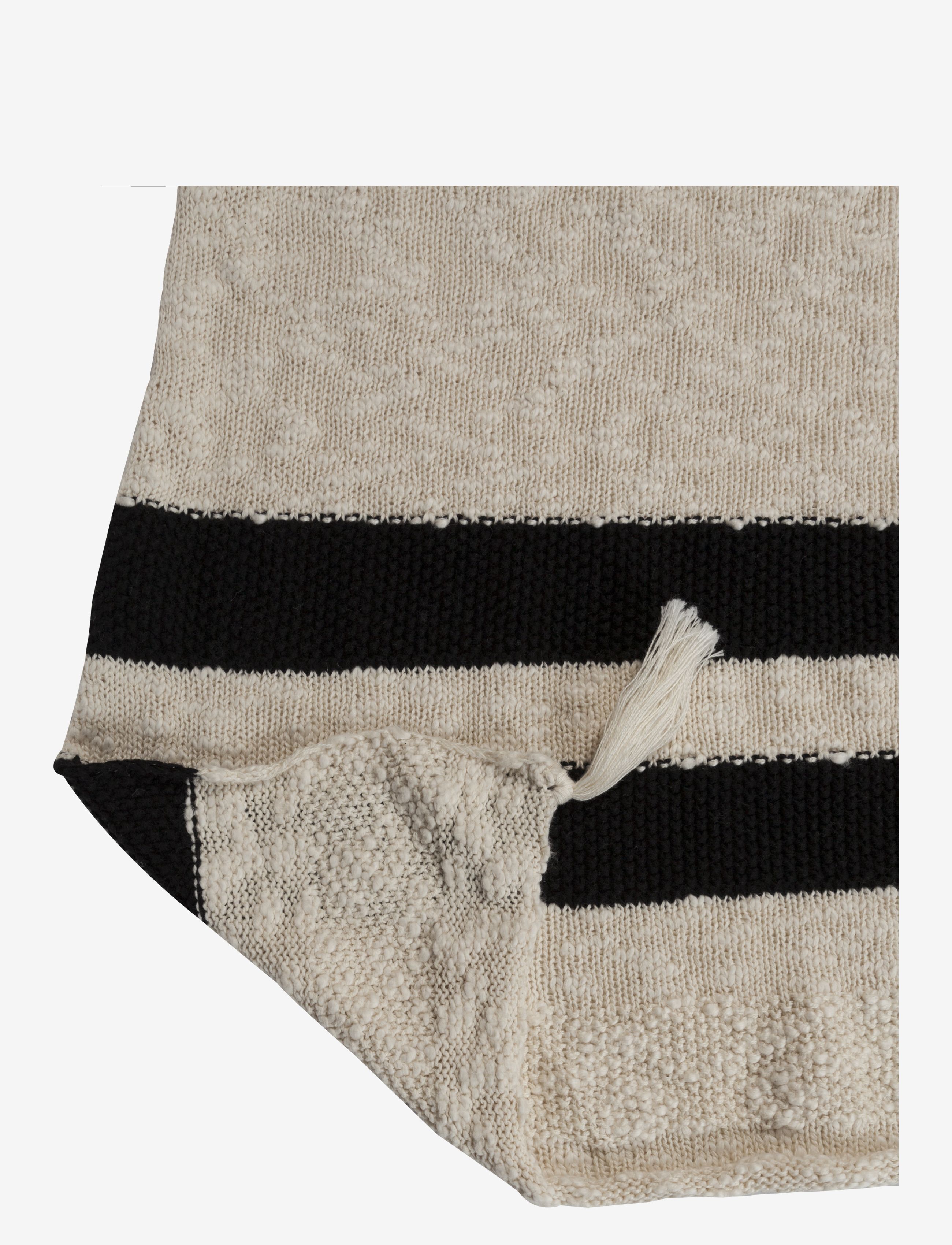 Lorena Canals - Knitted blanket Stripes Natural-Black - dekens - beige - 2