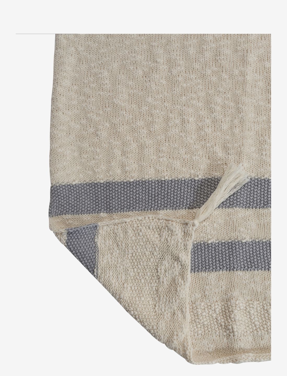 Lorena Canals - Knitted blanket  Stripes Natural-Grey - decken - beige - 2
