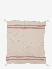 Knitted blanket Stripes - Natural / Vintage Nude - BEIGE