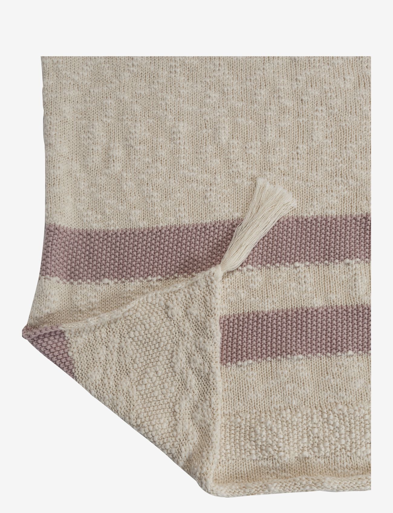 Lorena Canals - Knitted blanket Stripes - Natural / Vintage Nude - antklodės - beige - 1
