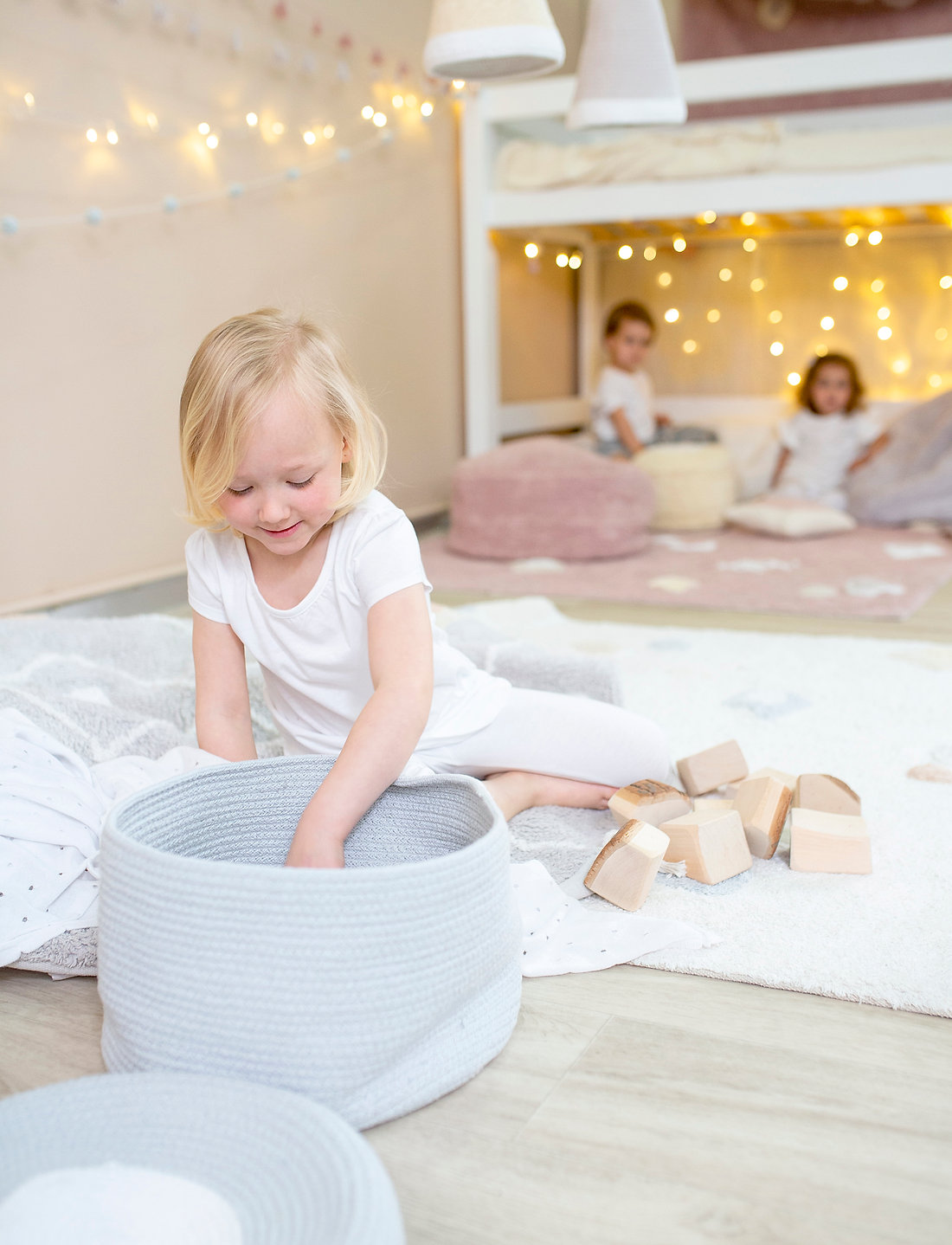 Lorena Canals Basket Candy Box Light Blue large Inredning Boozt