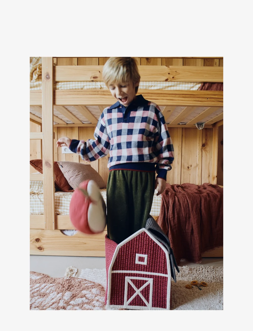 Lorena Canals - Basket Farm House - aufbewahrungskörbe - red, burgundy, aubergine, dark grey, natural - 1
