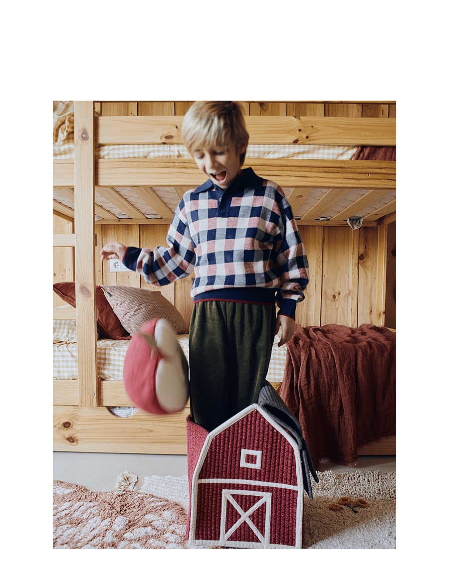 Lorena Canals - Basket Farm House - aufbewahrungskörbe - red, burgundy, aubergine, dark grey, natural - 1