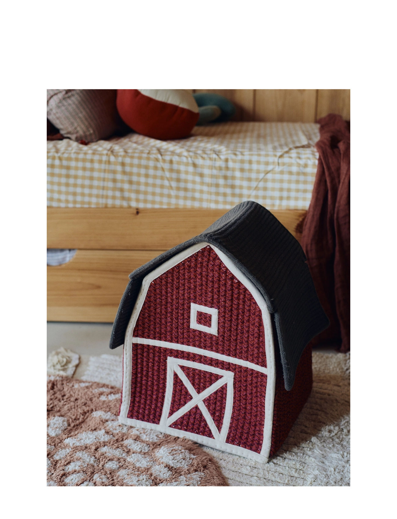 Lorena Canals - Basket Farm House - storage baskets - red, burgundy, aubergine, dark grey, natural - 2