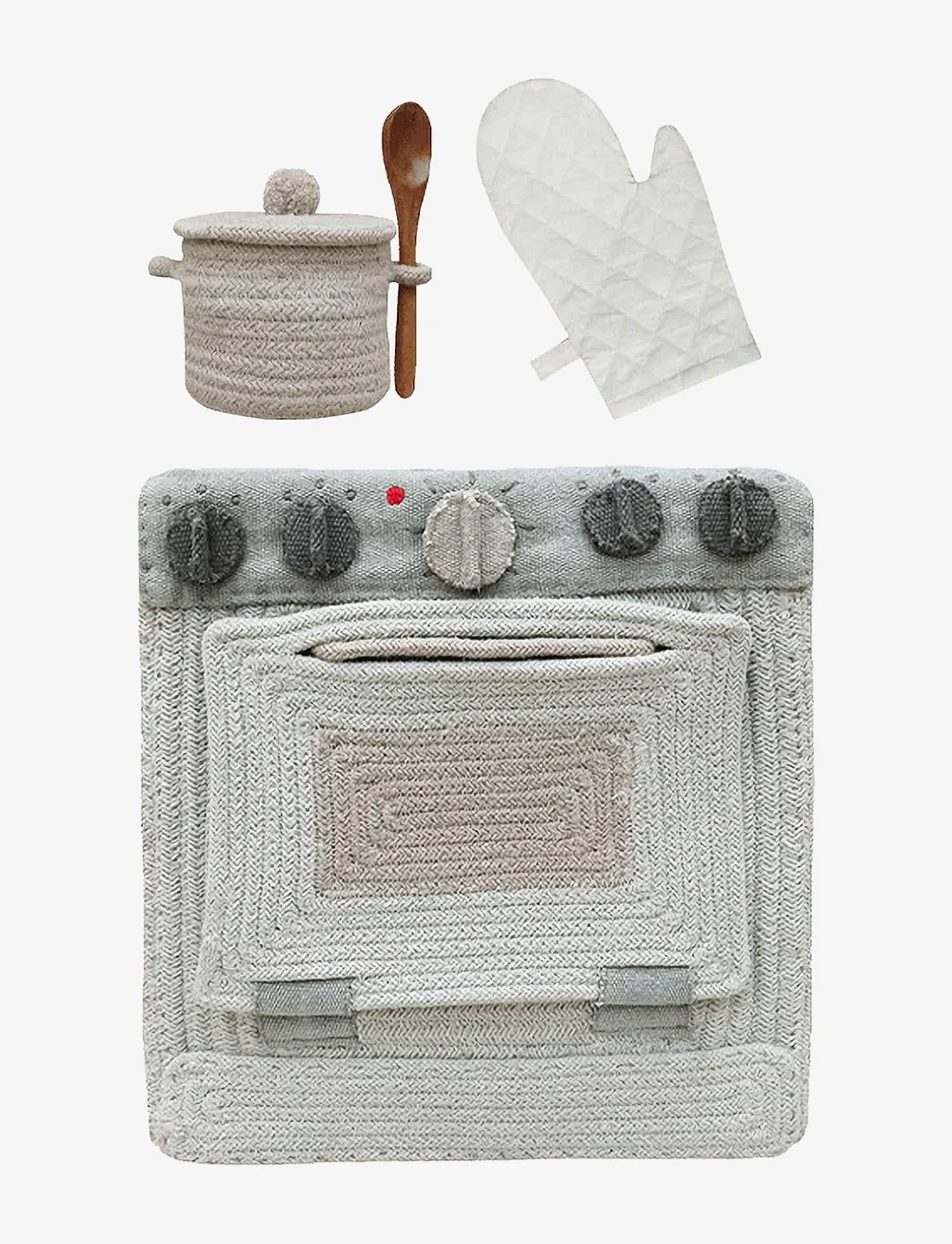 Lorena Canals - Play Basket Kitchen - mänguköögid - blue sage, light grey, dark grey, natural - 0