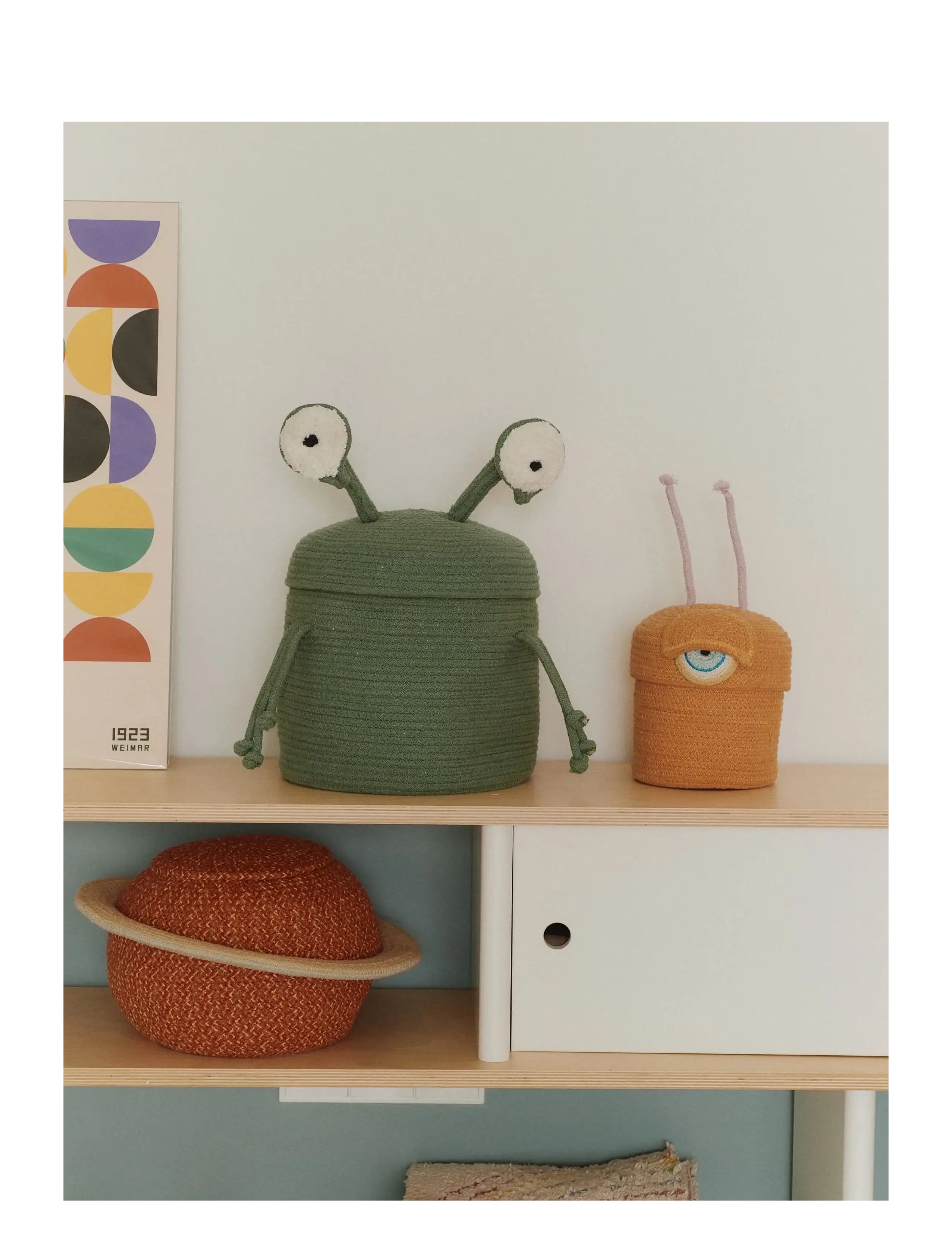 Lorena Canals - Basket Alien Ploot - kosze do przechowywania - orange, aqua, honey, ivory, malwa, black, turqouish - 3