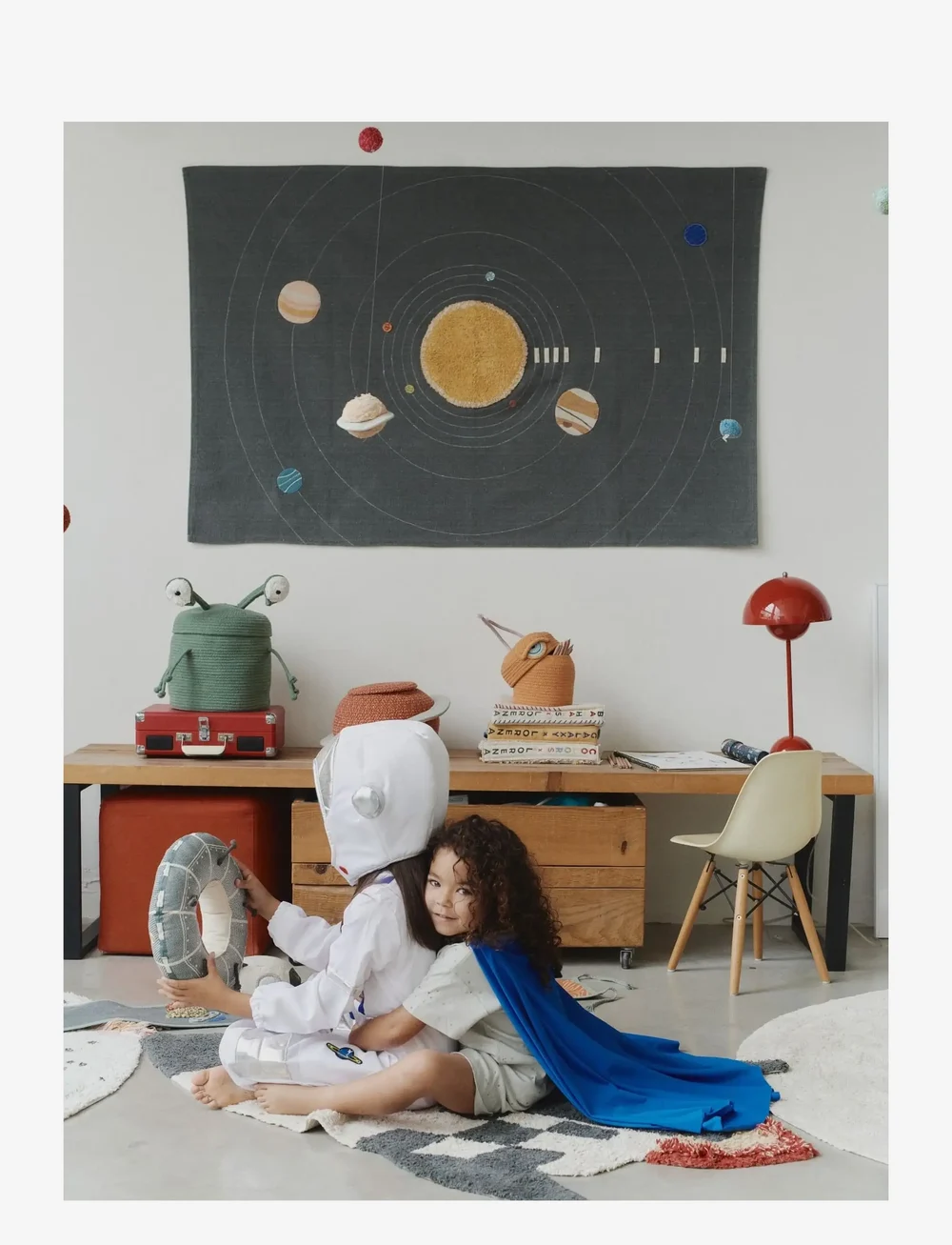 Lorena Canals - Basket Alien Ploot - opbevaringskurve - orange, aqua, honey, ivory, malwa, black, turqouish - 4