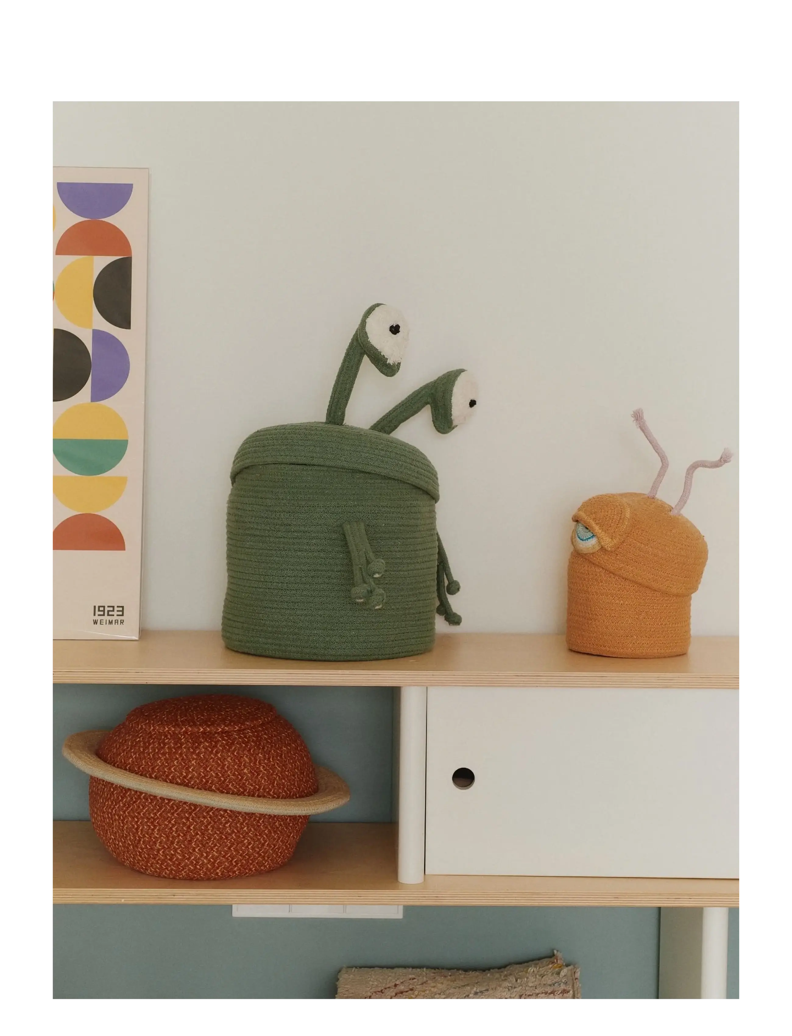 Lorena Canals - Basket Alien Ploot - kosze do przechowywania - orange, aqua, honey, ivory, malwa, black, turqouish - 5