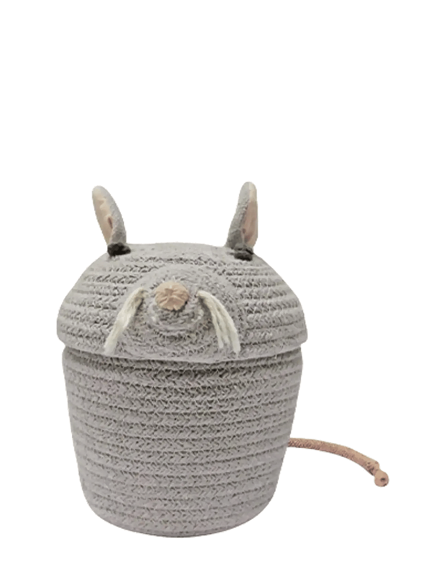 Lorena Canals - Basket Mini Renata the Rat - hoiukorvid - pearl grey, rose, dark grey - 1