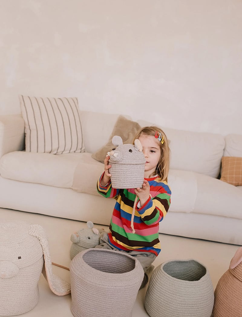 Lorena Canals - Basket Mini Renata the Rat - opbevaringskurve - pearl grey, rose, dark grey - 3