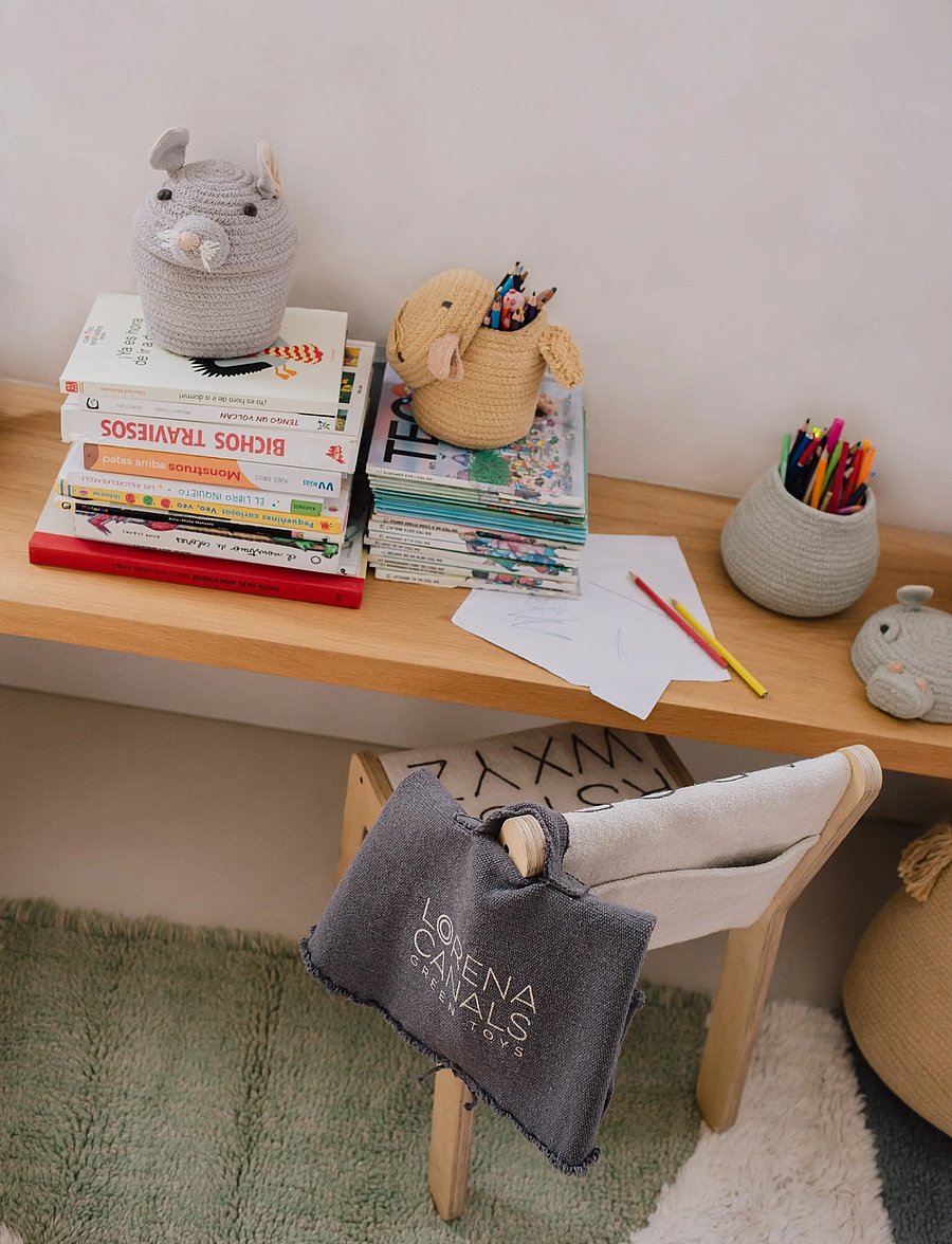 Lorena Canals - Basket Mini Renata the Rat - hoiukorvid - pearl grey, rose, dark grey - 4