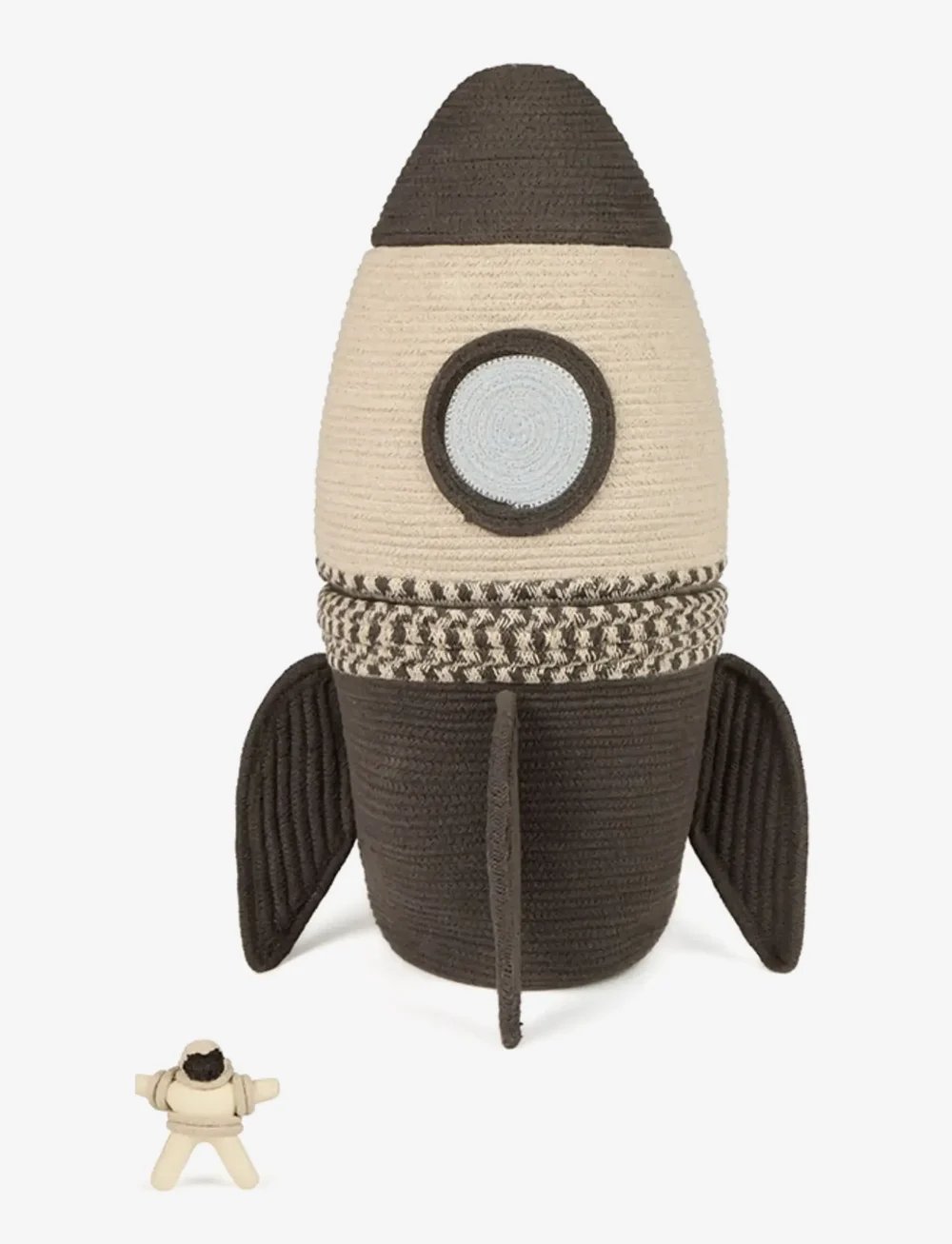 Lorena Canals - Basket Giant Rocket - opbevaringskurve - natural, dark grey, plain blue - 0