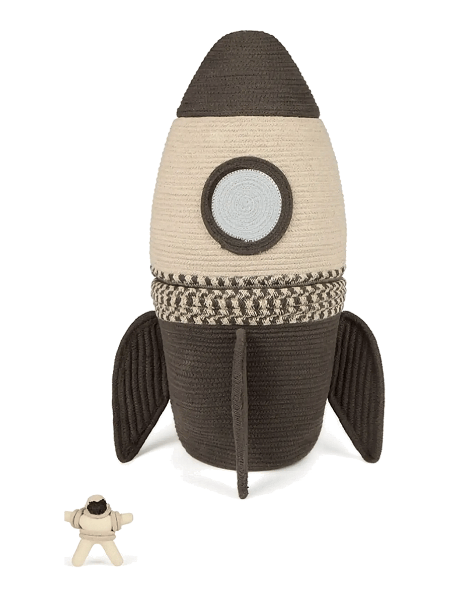Lorena Canals - Basket Giant Rocket - oppbevaringskurver - natural, dark grey, plain blue - 0