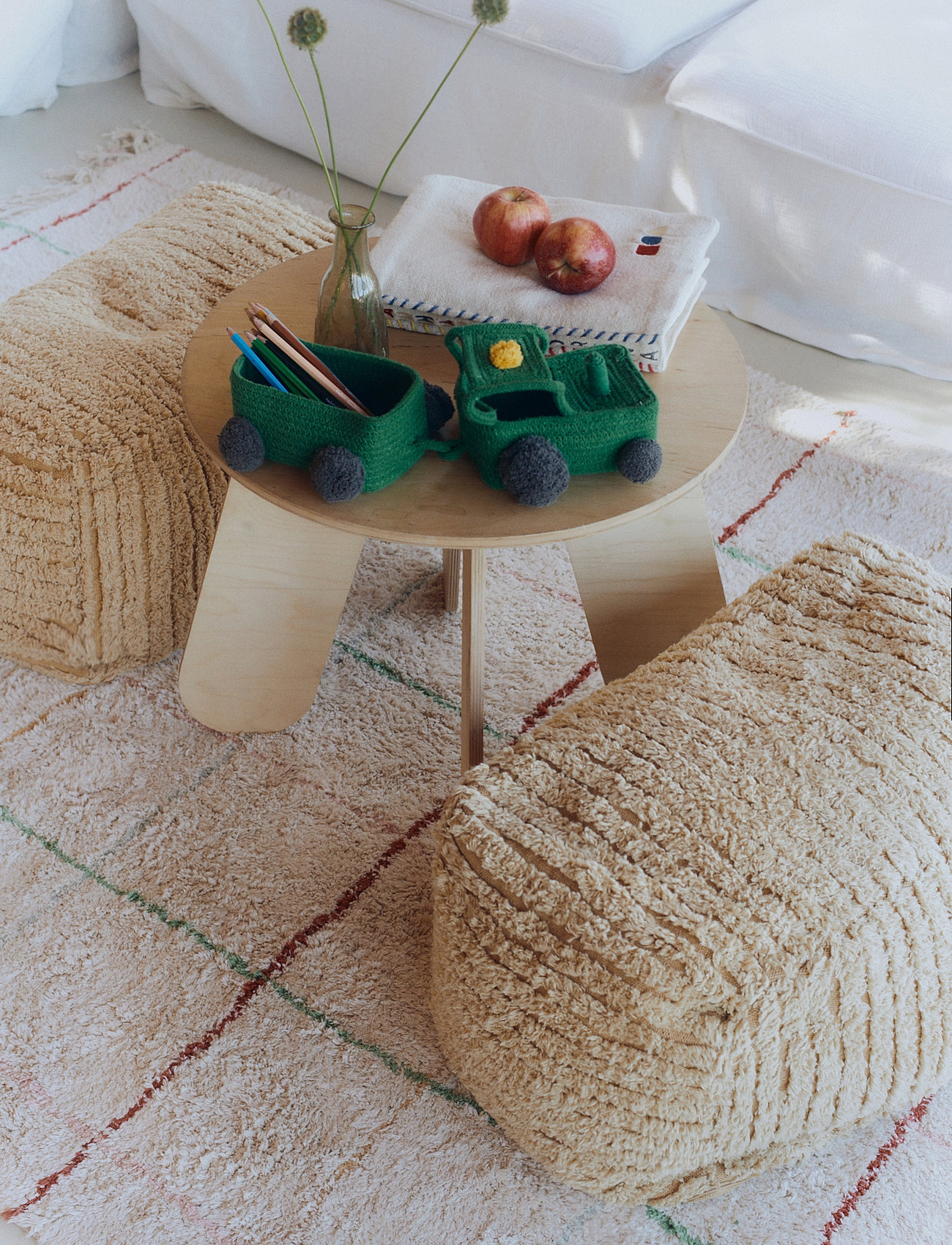 Lorena Canals - Basket Tractor - säilytyskorit - dark grey, mustard, monstera green - 3