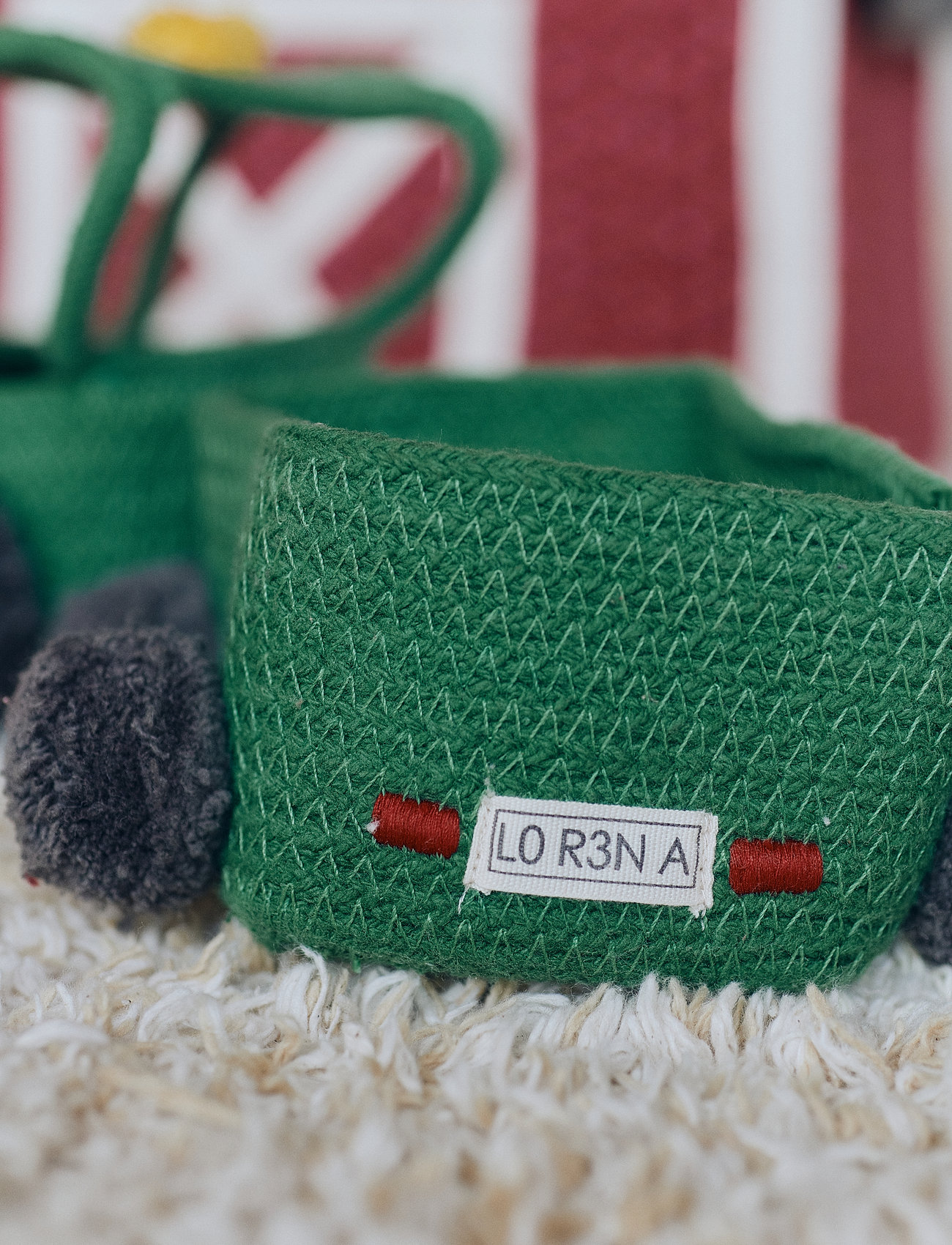 Lorena Canals - Basket Tractor - säilytyskorit - dark grey, mustard, monstera green - 5