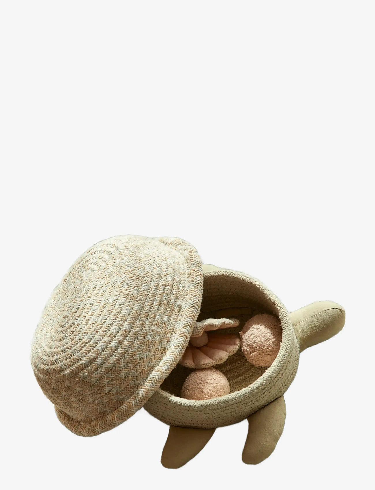 Lorena Canals - Basket Baby Turtle - opbevaringskurve - olive, ivory, natural, honey, blue sage - 2