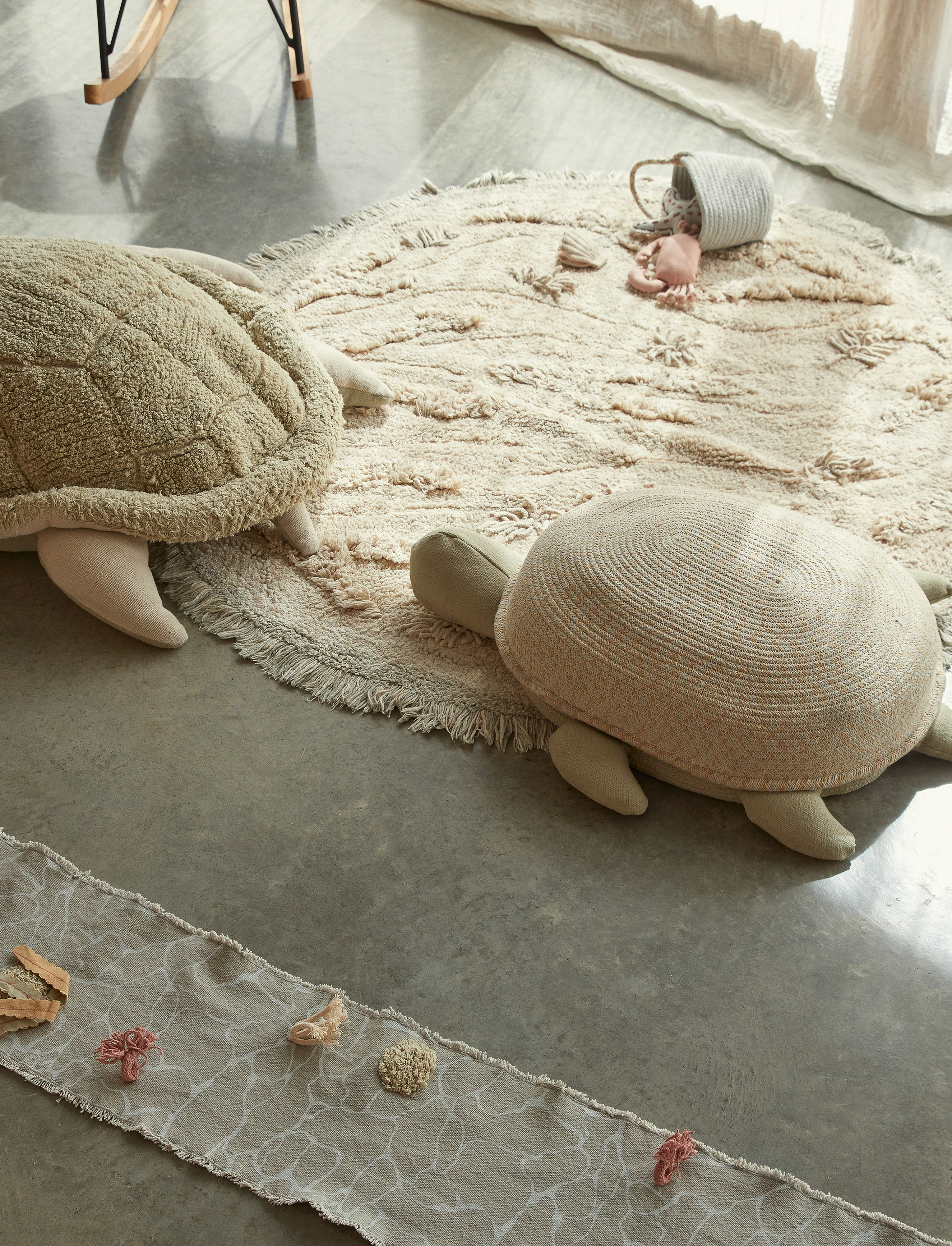 Lorena Canals - Basket Baby Turtle - aufbewahrungskörbe - olive, ivory, natural, honey, blue sage - 4