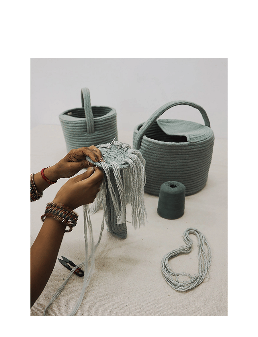 Lorena Canals - Basket Water Can - aufbewahrungskörbe - vintage blue - 5