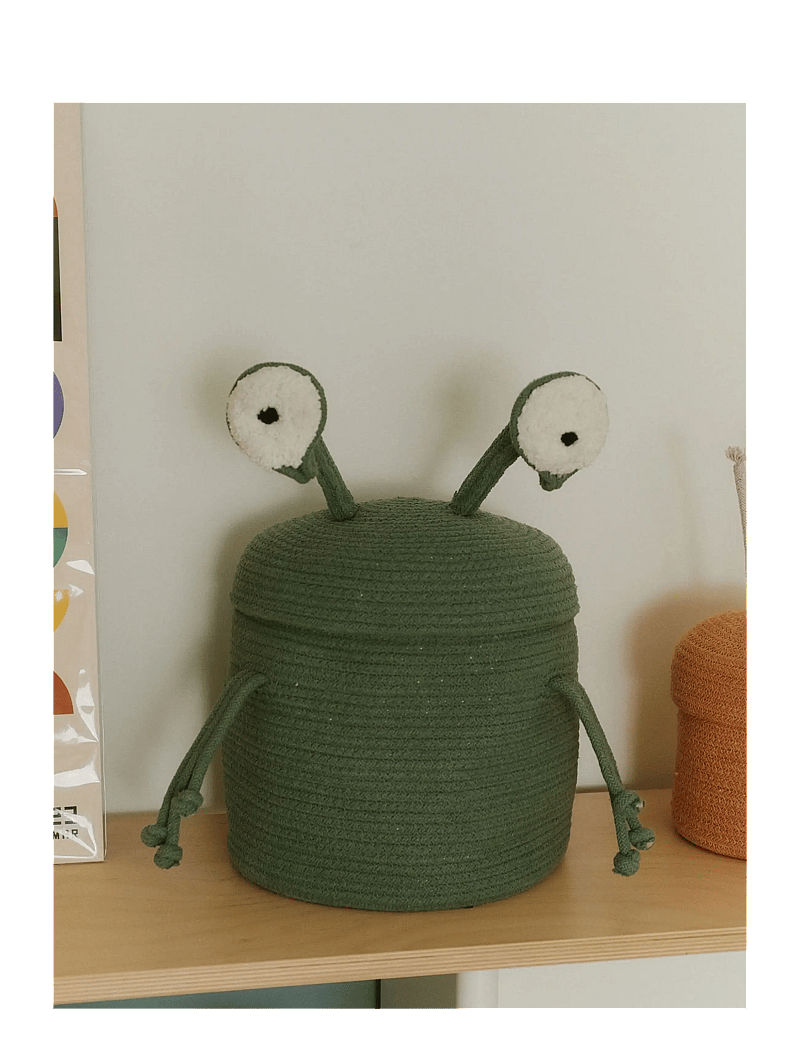 Lorena Canals - Basket Alien Zog - daiktų laikymo dėžės - green, ivory, black - 1