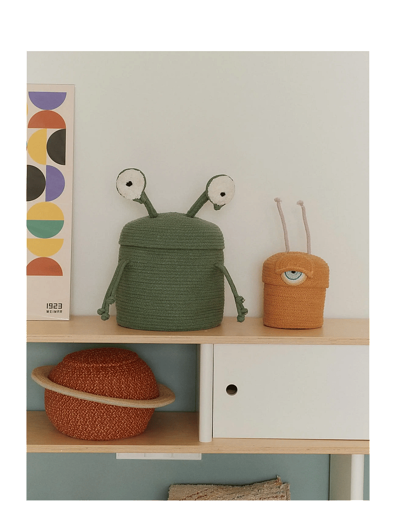 Lorena Canals - Basket Alien Zog - daiktų laikymo dėžės - green, ivory, black - 3