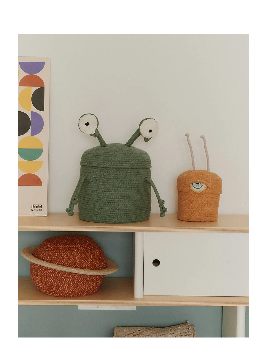 Lorena Canals - Basket Alien Zog - aufbewahrungsboxen - green, ivory, black - 3