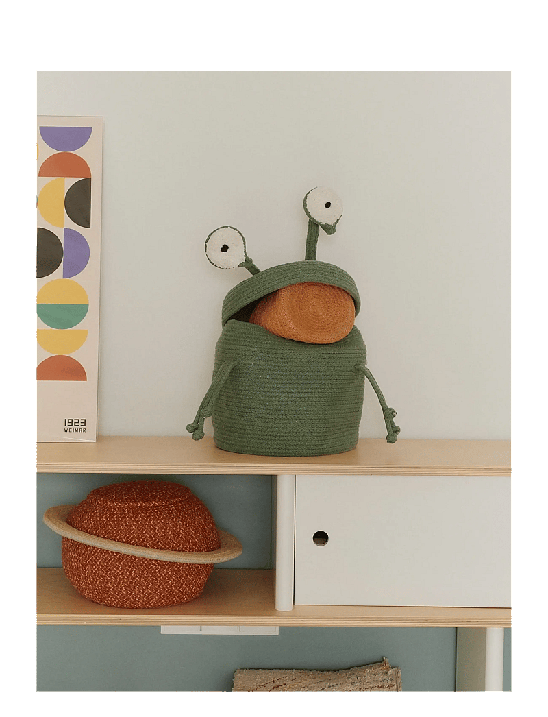 Lorena Canals - Basket Alien Zog - daiktų laikymo dėžės - green, ivory, black - 4