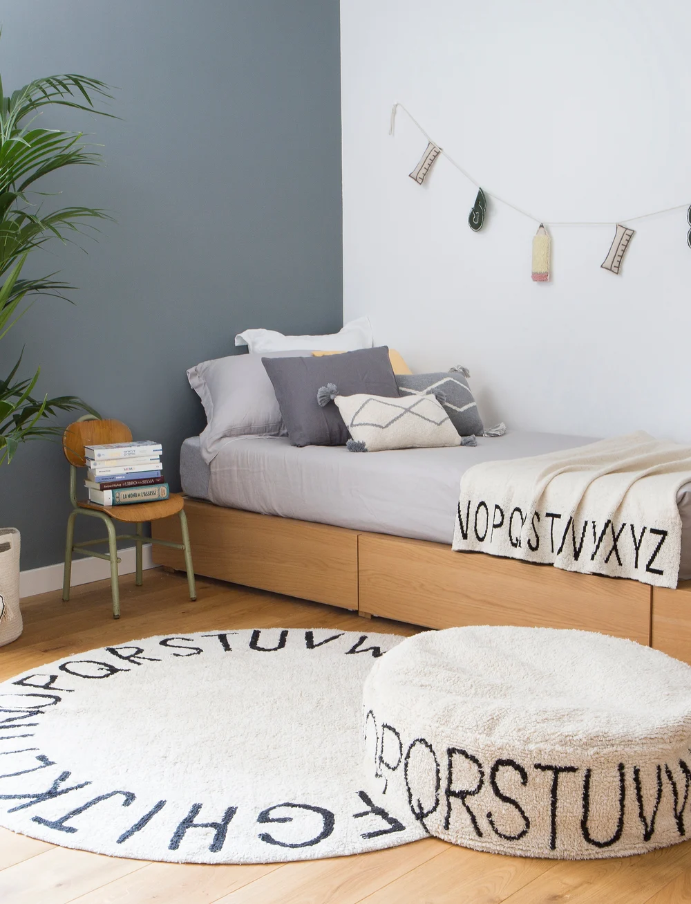 Lorena Canals - Round ABC Natural-Negro/Natural-Black - runde tæpper - natural, black - 0