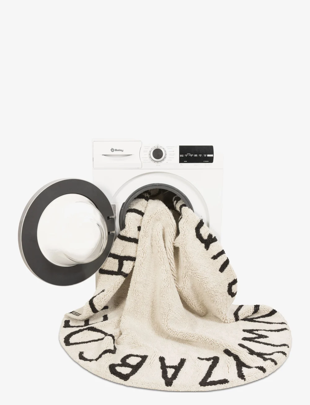 Lorena Canals - Round ABC Natural-Negro/Natural-Black - runde tæpper - natural, black - 3