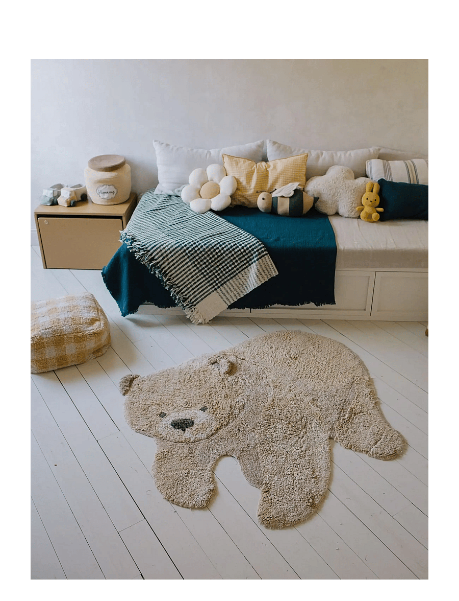 Lorena Canals - Washable Animal Rug Bear - asymmetriske tæpper - honey, natural, light brown - 1