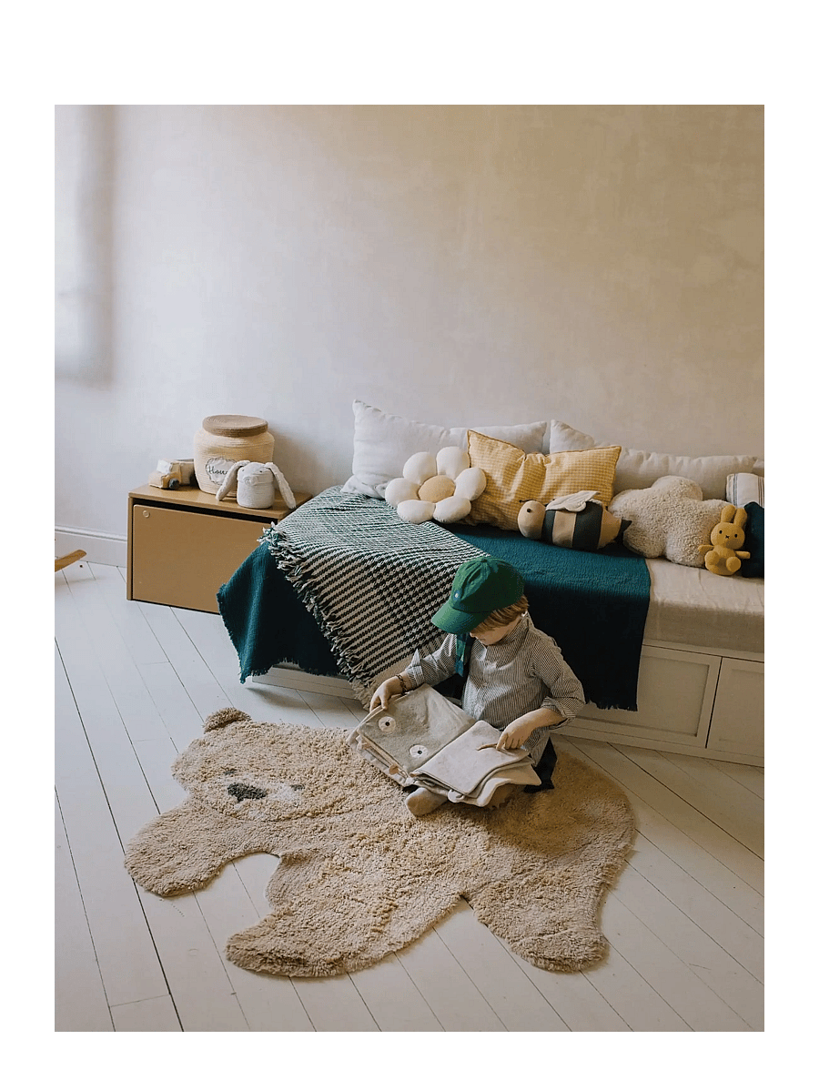 Lorena Canals - Washable Animal Rug Bear - asymmetriske tæpper - honey, natural, light brown - 2