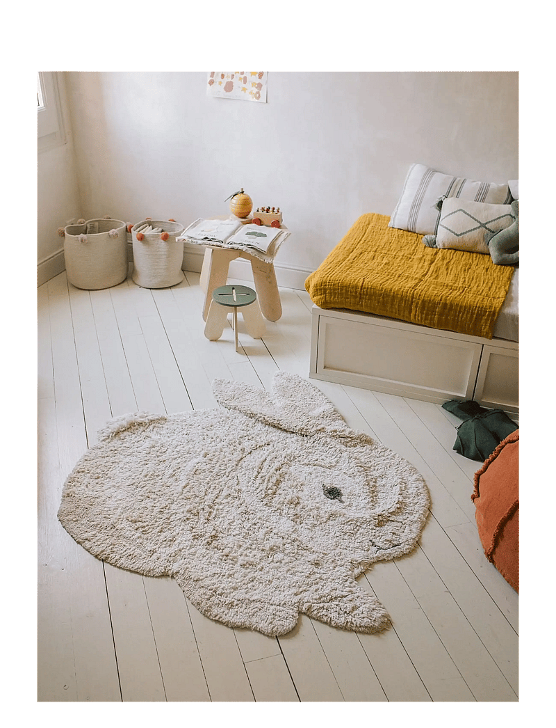 Lorena Canals - Washable Animal Rug Bunny - asymmetriska mattor - natural, ivory, nude, light brown - 1