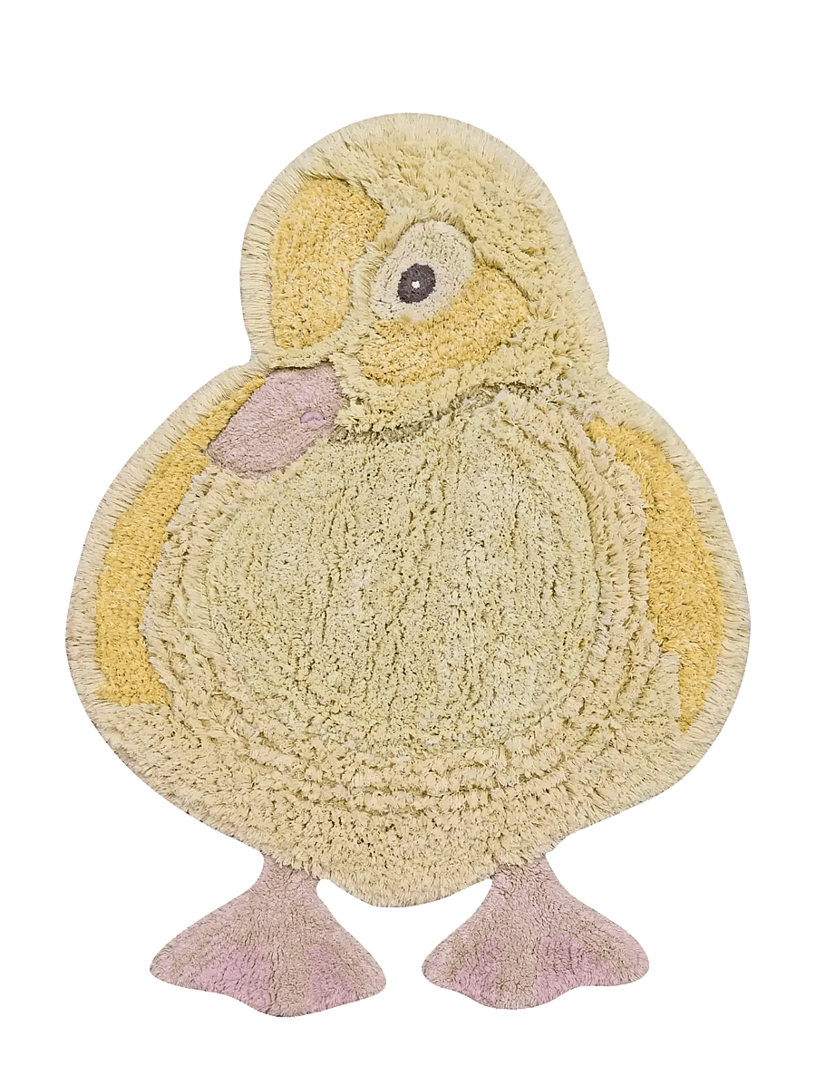 Lorena Canals - Washable Animal Rug Ducky - light yellow, yellow, rose, dark grey - 0