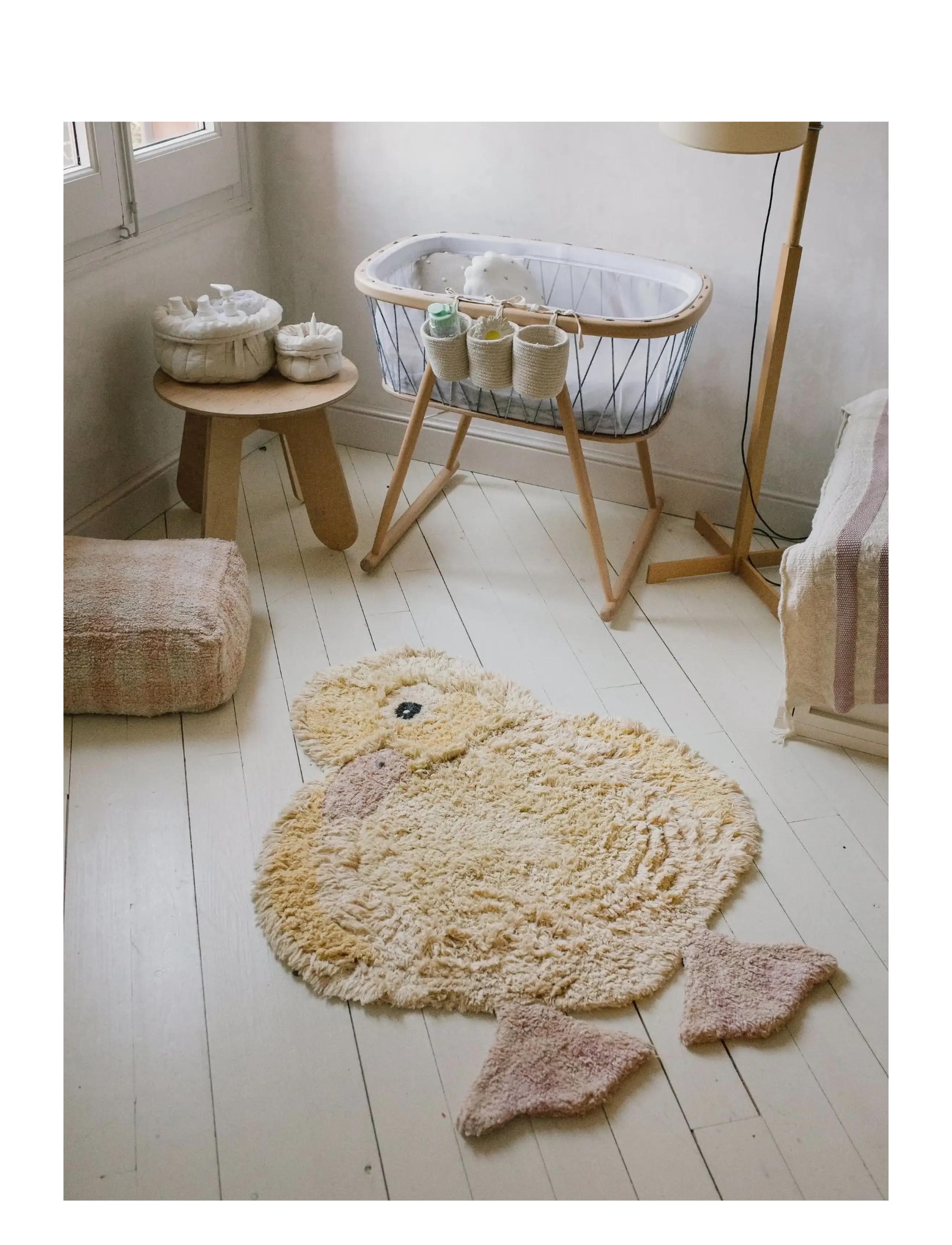 Lorena Canals - Washable Animal Rug Ducky - light yellow, yellow, rose, dark grey - 1