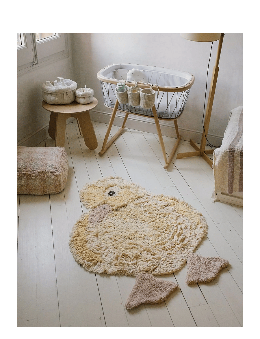 Lorena Canals - Washable Animal Rug Ducky - light yellow, yellow, rose, dark grey - 1