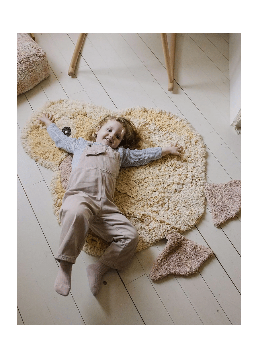 Lorena Canals - Washable Animal Rug Ducky - light yellow, yellow, rose, dark grey - 2