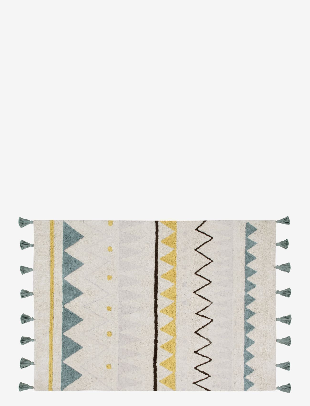 LORENA CANALS Azteca Natural-Azul Vintage/Natural-Vintage Blau Patterned - 120X160CM - Kinder