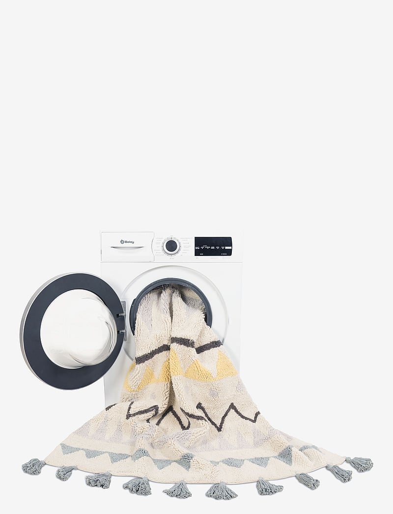 Lorena Canals - Azteca Natural-Azul Vintage/Natural-Vintage Blue - ristkülikukujulised vaibad - natural, yellow, vintage blue, pearl grey, dark grey - 3