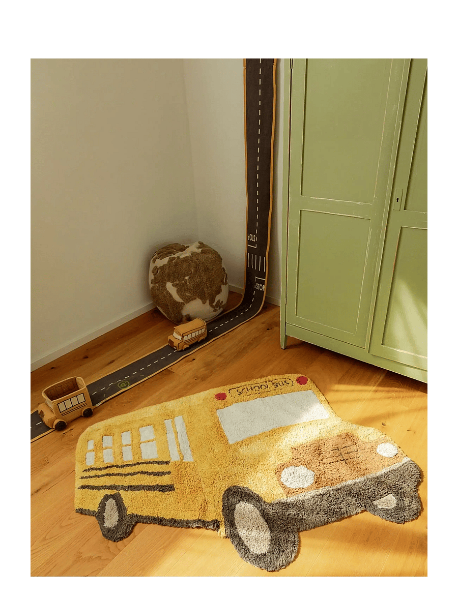 Lorena Canals - Washable Rug School Bus - asymmetrische teppiche - corn silk, light honey, dark honey, vanilla, honey, bright grey, pale blue, soil brown, dark grey, n - 1